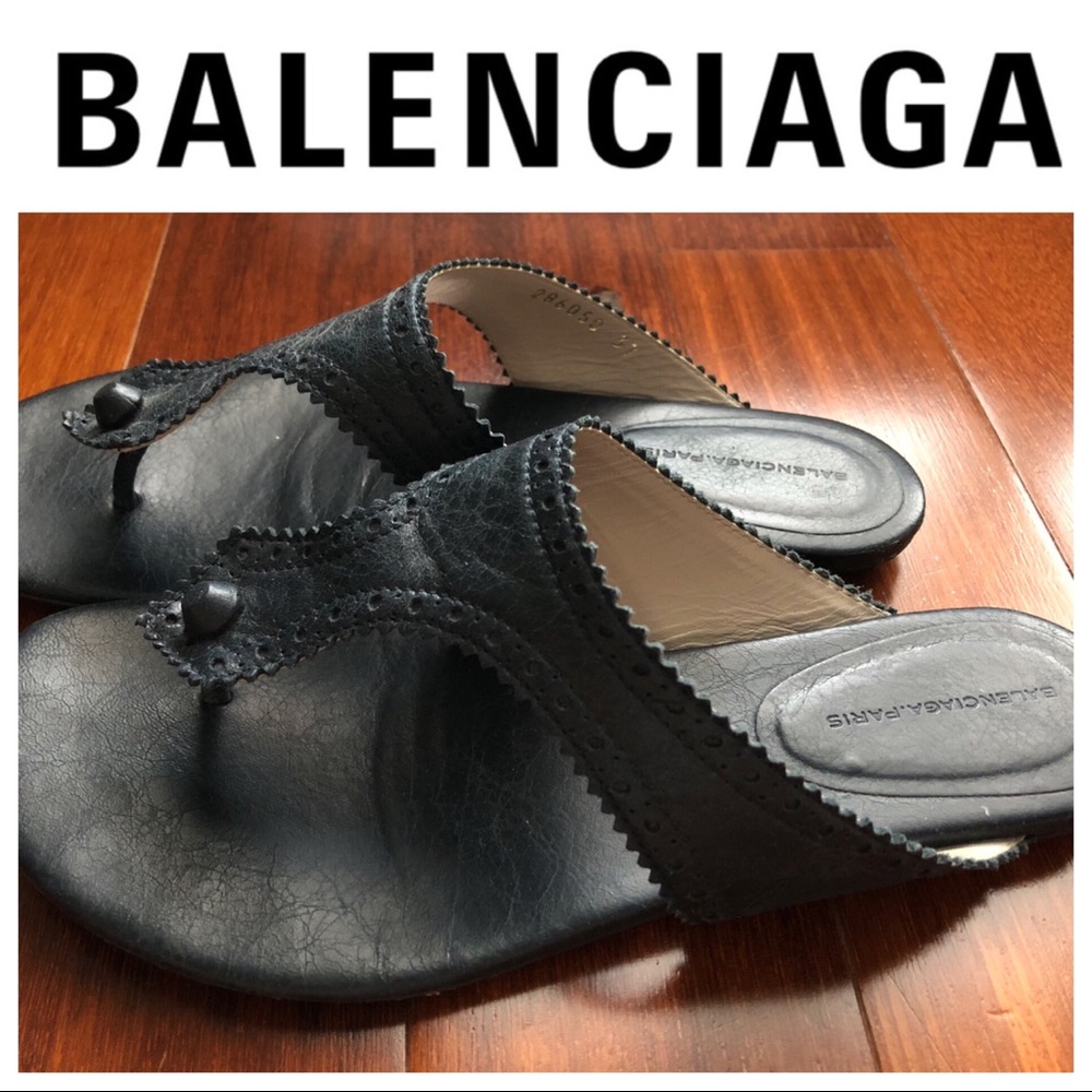 Balenciaga Drk Night Arena Tool Thong Sandals Us7